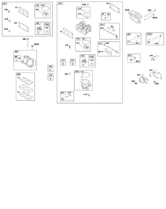 Carburetor And Fuel Supply Group Diagram and Parts List for 386447-0189-B5 200000 - 399999 Briggs and Stratton Engine